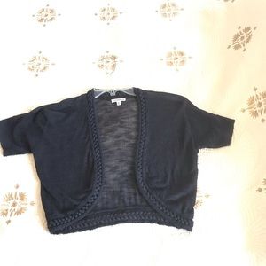 Dark navy shrug/bolero. Size M
